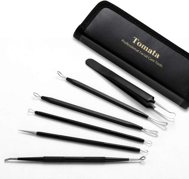 Skiennix Blackhead Remover Tool Kit - 6-Piece Professional Stainless Steel Comedone Extractors