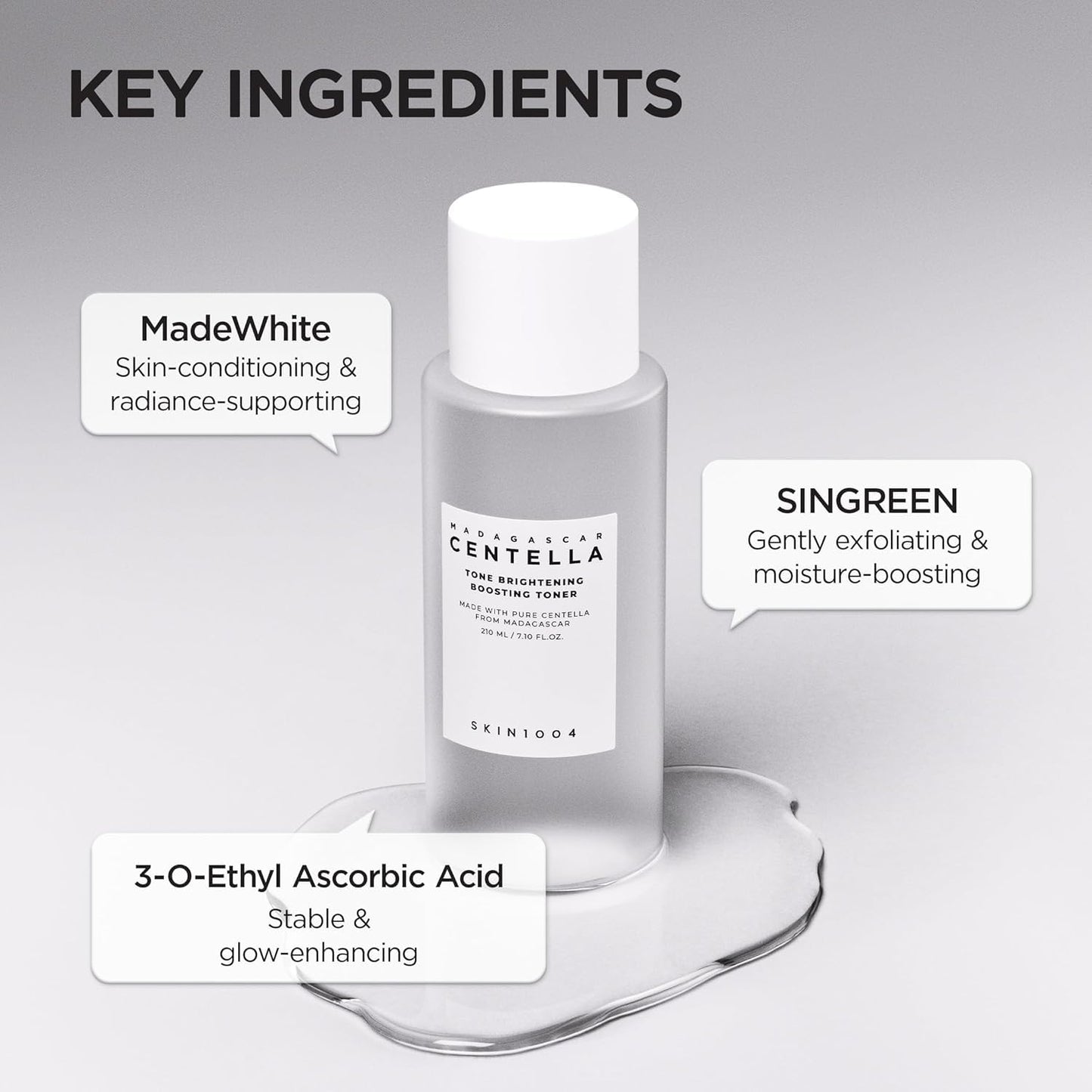 SKIN1004 Tone Balancing Boosting Toner, Korean Face Toner for Uneven Skin Tone, Centella Toner with Niacinamide & MadeWhite, Gentle Exfoliating, Radiant Skin, Korean Skin Care, 7.10 fl.oz / 210ml