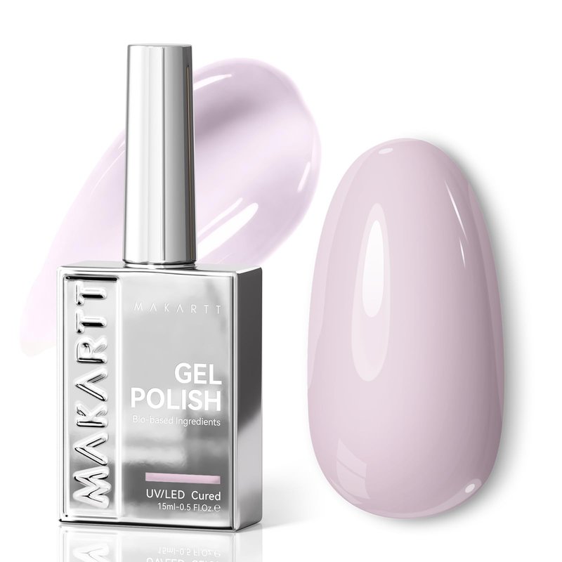 Makartt Lilac Purple Gel Nail Polish: 15ML Hema-Free Pale Violet Nail Polish High Gloss Effect Soak Off UV LED Nail Art Manicure DIY Home Salon Gift for Women