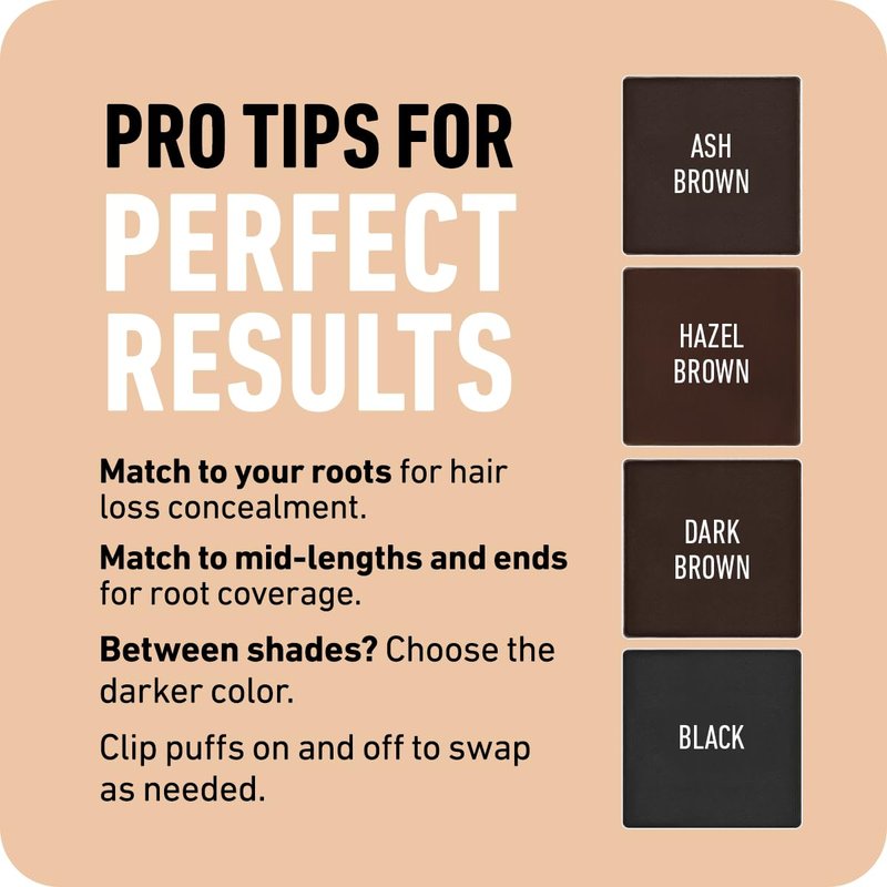 BOLDIFY Hairline Powder Color Sample Kit - Water-Resistant Root Touch Up Hair Color for Gray Coverage - 24-Hour Stain-Proof, Mess-Free Hair Powder for Thinning Hair - Dark Browns + Black