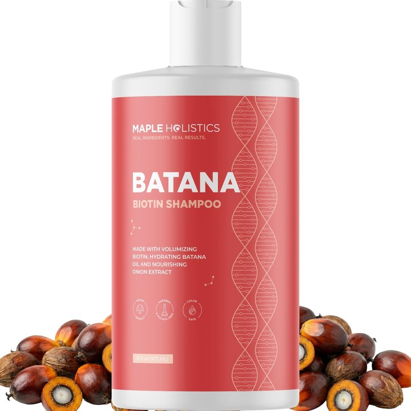 Biotin & Batana Oil Shampoo - Volumizing Formula for Thinning Hair with Onion, B Vitamins & Argan Oil | 16 Fl Oz