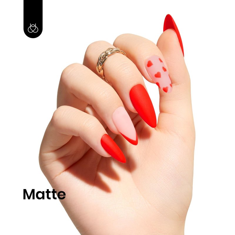 Beetles Red Gel Polish - 15ml/0.51 FL.OZ, Bright Orange Red Gel Nail Polish, Soak Off UV LED Nails Art, Long-Lasting Manicure Salon DIY Home