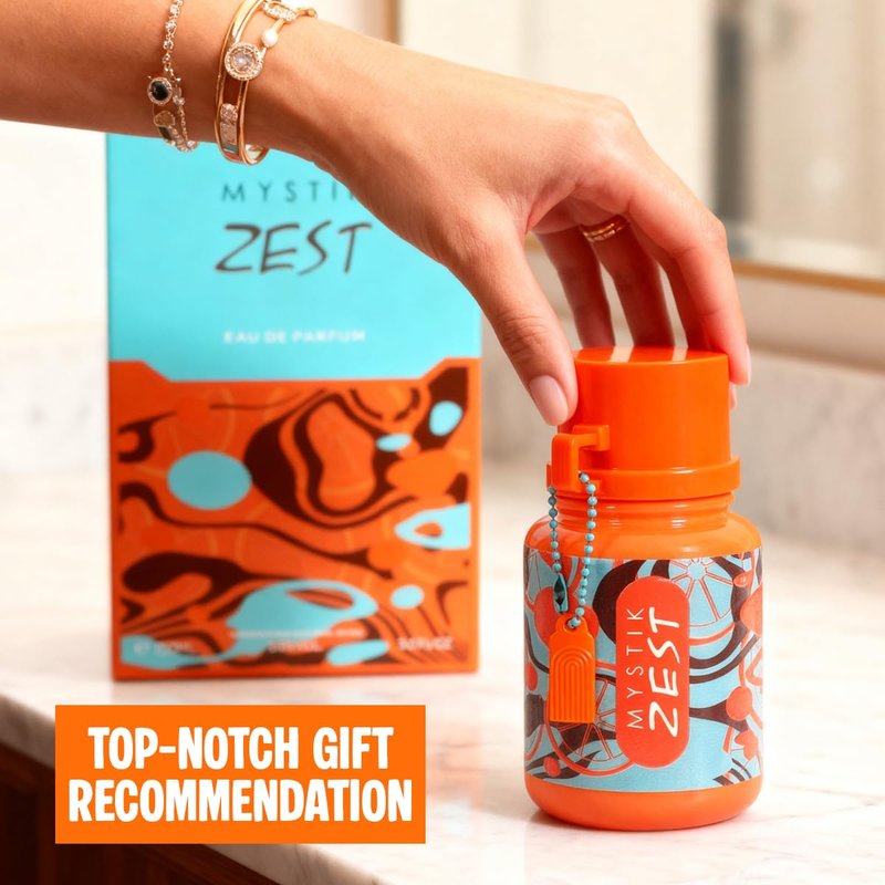 Mystik Zest Men’s Perfume - Fresh Citrus Woody Eau de Parfum for a Masculine Scent | 100ml / 3.4 fl oz