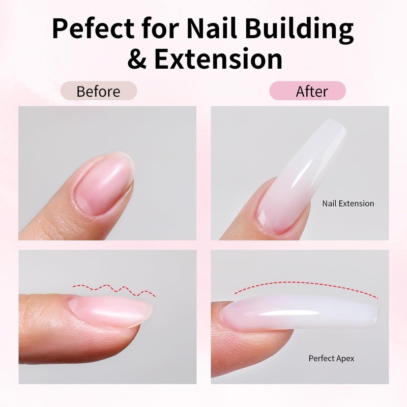 Imtiti Builder Gel Nail, 3 in 1 Gel for Extension,Strong, UV LED Lamp Cure Required,Nails for Home DIY Professional Nail Salon(Milky White-35g)