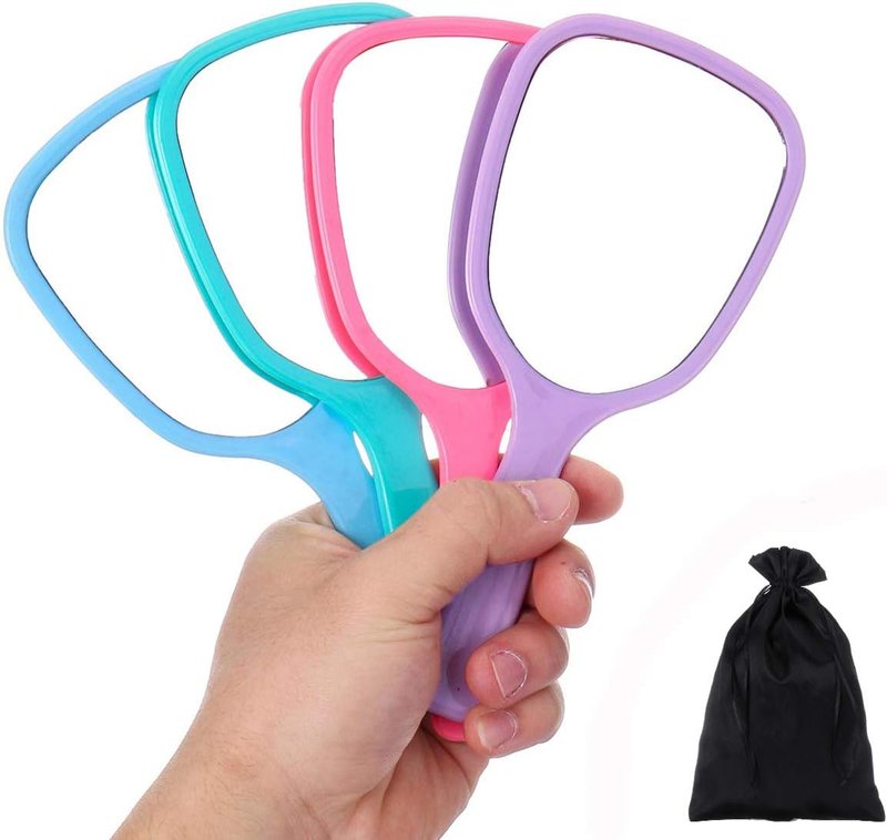 Handheld Travel Mirror Set - 4PC Cosmetic Mirrors with Handle | Perfect for Makeup & Touch-Ups