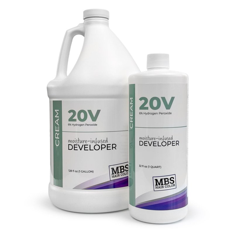 20 Volume Cream Developer (32 oz) - 6% Hydrogen Peroxide Moisture-Infused Formula with Vegetable Glycerin for Vibrant, Long-Lasting Hair Color