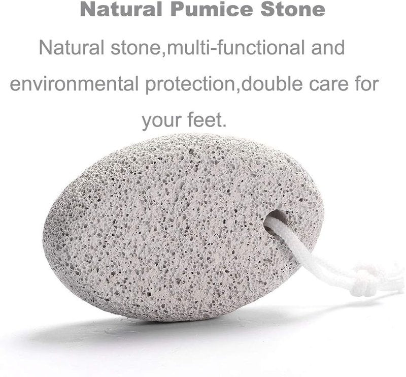 Borogo Pumice Stone Set - 8-Pack Natural Lava Pedicure Tools for Hard Skin & Callus Removal