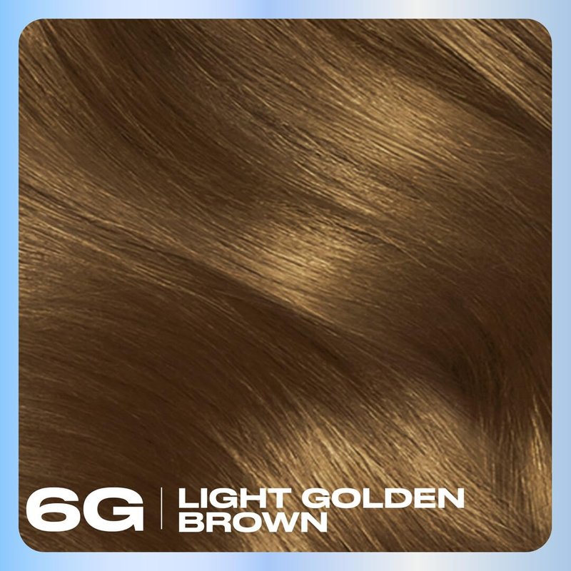Clairol Nice'n Easy Permanent Hair Dye, 6G Light Golden Brown | 100% Gray Coverage | Long‑Lasting, Natural‑Looking Color & Shine | Pack of 1