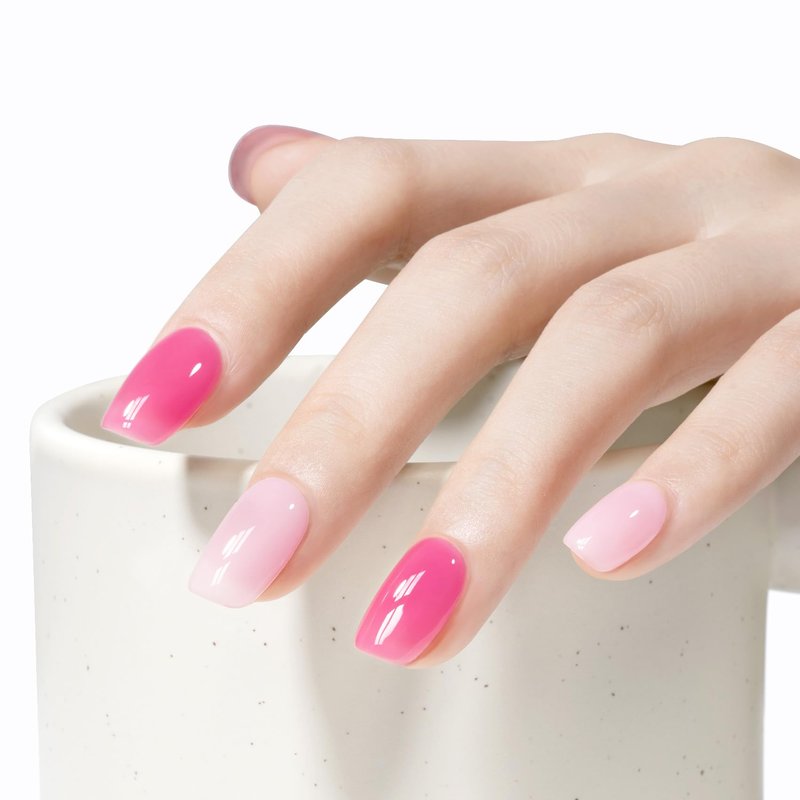 MAYCHAO 15ML Jelly Pink Tulip Gel Nail Polish 1Pc Jelly Pink Gel Polish Soak Off UV LED Translucent Nail Polish Nail Art Starter Manicure Salon DIY at Home, 0.5 OZ