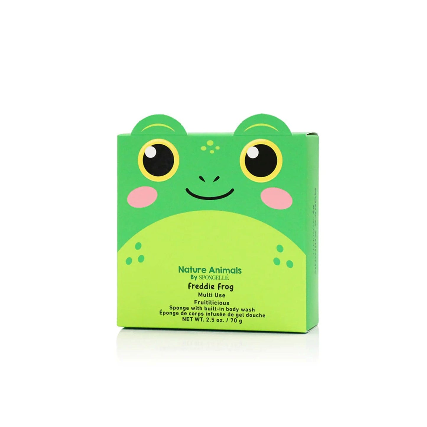 SPONGELLÉ Freddie Frog Nature Animals Kid's Body Buffer | All Ages | Body Wash Infused Shower Loofah | Newborn Essentials & Baby Essentials | Cruelty-Free, Vegan, Dermatologist-Tested, Made in USA