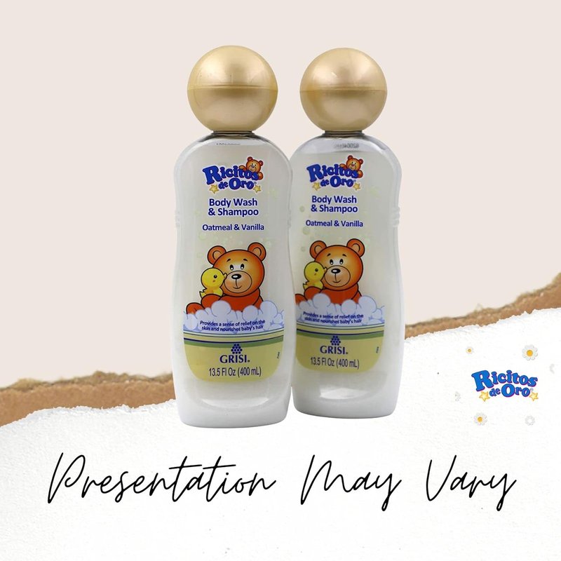 Ricitos de Oro Baby Shampoo & Body Wash - Hypoallergenic Oat & Vanilla Formula | 2-Pack, 13.5 Fl Oz Each