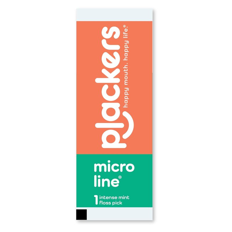 Plackers® Micro Line® Floss Picks - Intense Mint Floss Picks | 500 Count, PTFE-Free