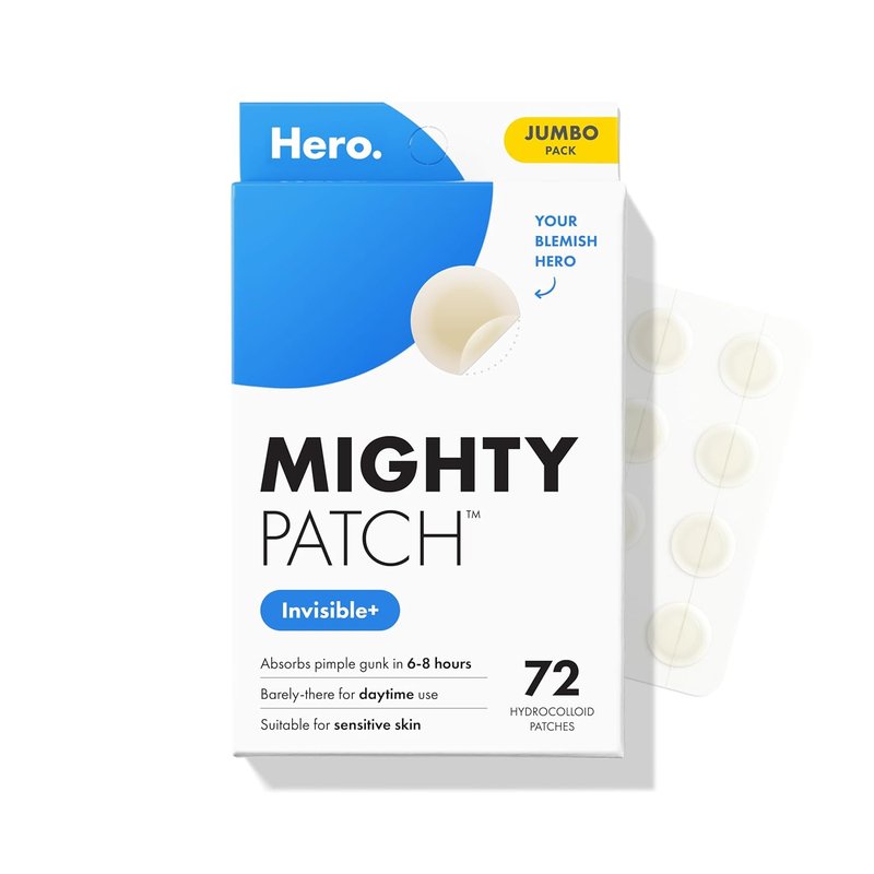 Mighty Patch™ Invisible+ Acne Pimple Patch - Hydrocolloid Cover for Zits & Blemishes | 72 Count
