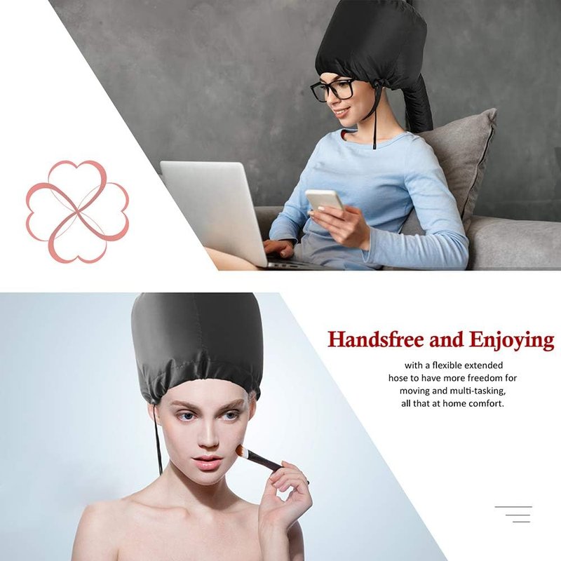 **Skiennix Bonnet Hood Hairdryer Attachment - Upgraded Design with Chin Strap & Extended Hose | Includes Free Carrying Case**