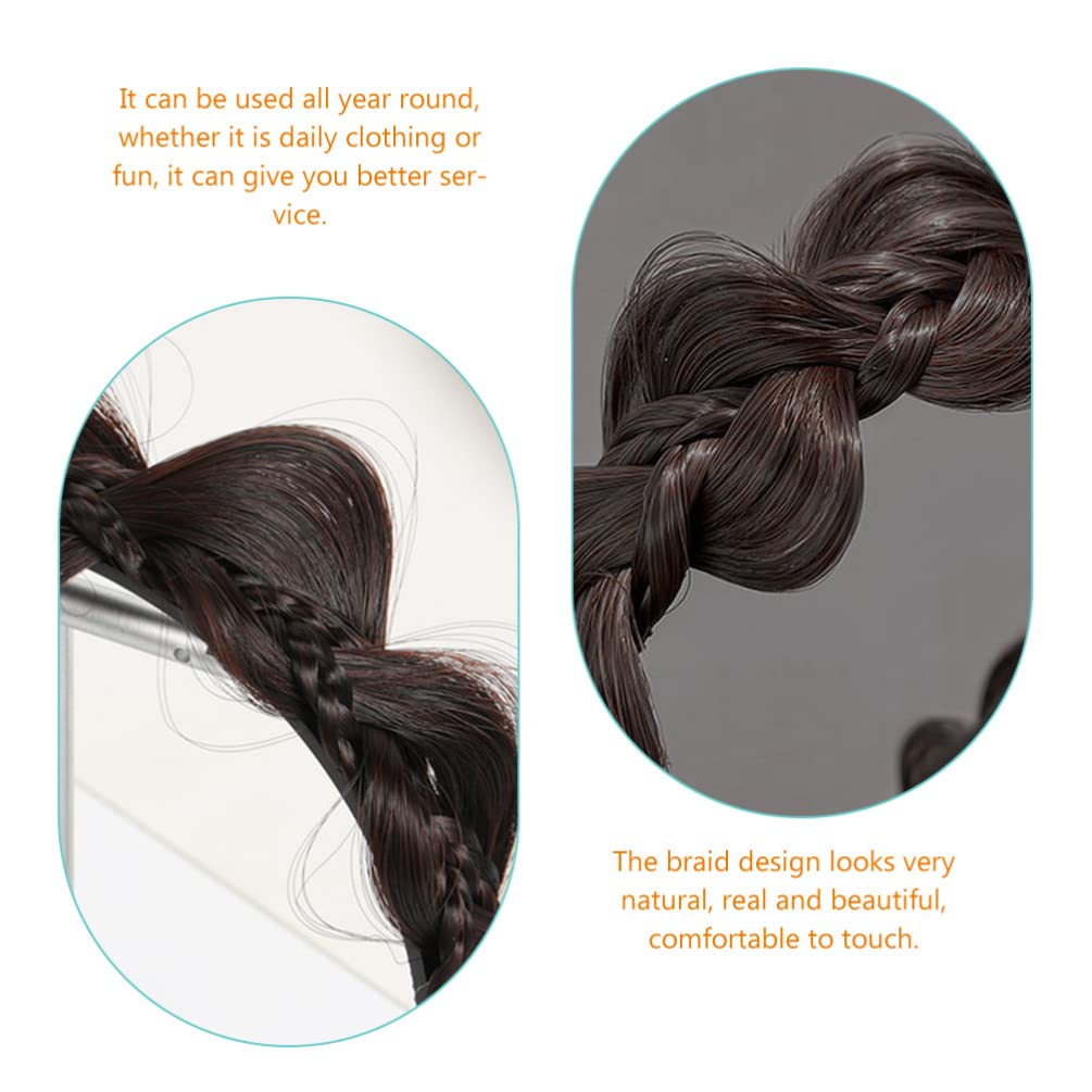 Uonlytech Braided Headband with Teeth Synthetic Hair Braid Hairband Hair Accessory for Women Comfortable Natural Look Hoop for Daily Wear Sports and Parties