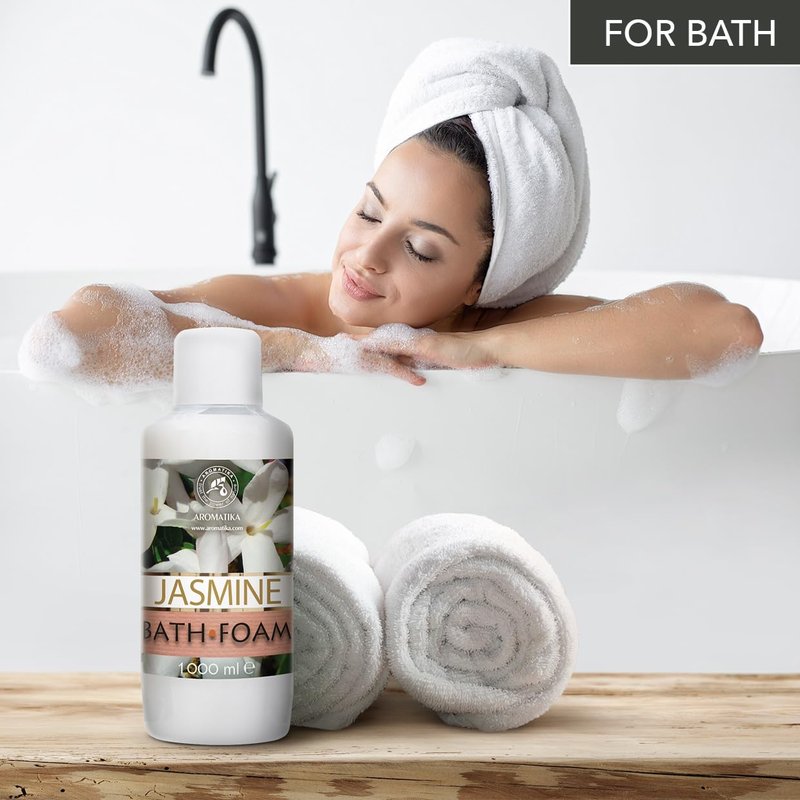 Bath Foam Jasmine 1000 ml (34 Fl Oz) – Bubble Bath with Floral Scent – for Daily Bathing