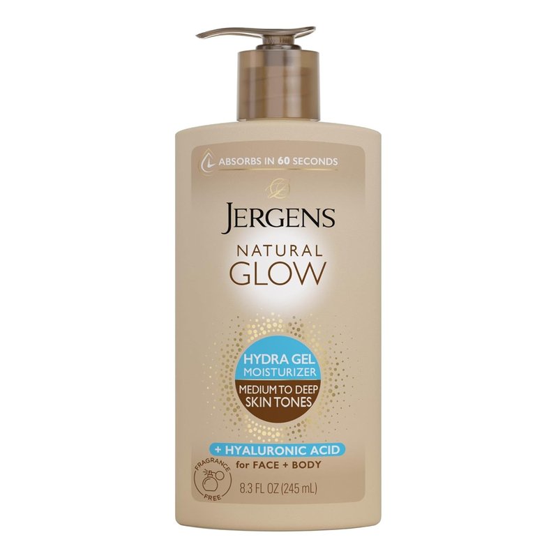 Jergens Natural Glow - Hyaluronic Acid Tanning Lotion | Fragrance-Free Hydrating Gel, 8.3 Fl Oz