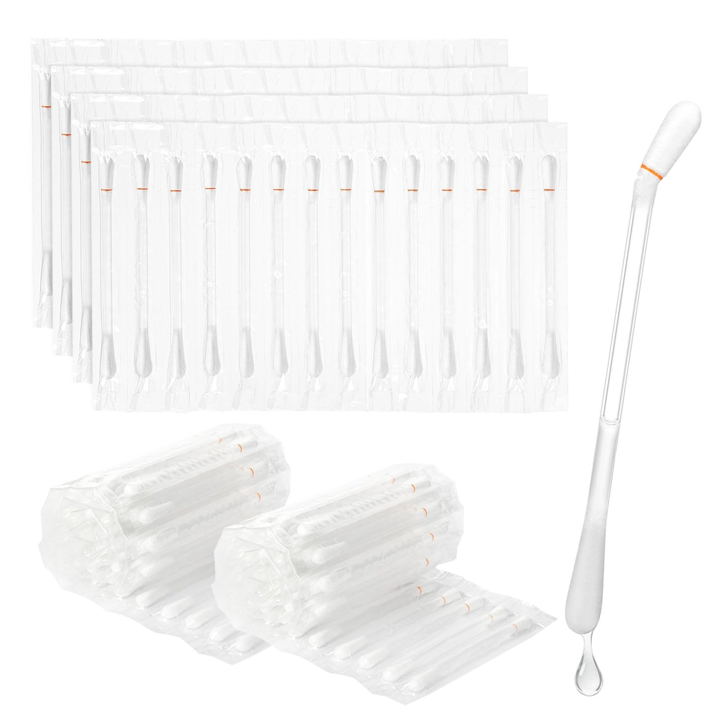 Piercing Aftercare Cotton Swabs, Disposable Saline Solution Cleaner Qtips Individually Wrapped Swabsticks Buds Bulk Outdoor Travel Size First Aid Kit for Ear Nose Skin Cleaning Wound Care (200 Pcs)