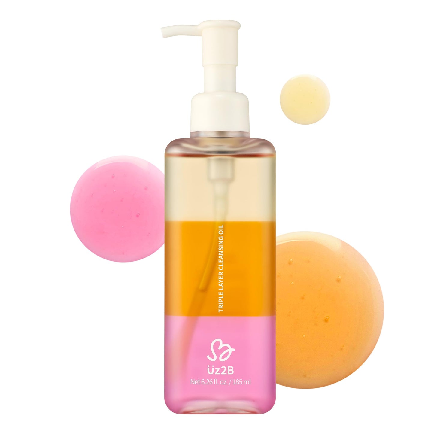 UZ2B Triple Layer Cleansing Oil – Oil, Serum & Water Layers | Deep Cleanse Makeup, Sunscreen & Blackheads | Hydrating with Centella & Jojoba Oil | Korean Skincare 185 ml / 6.26 fl. oz.