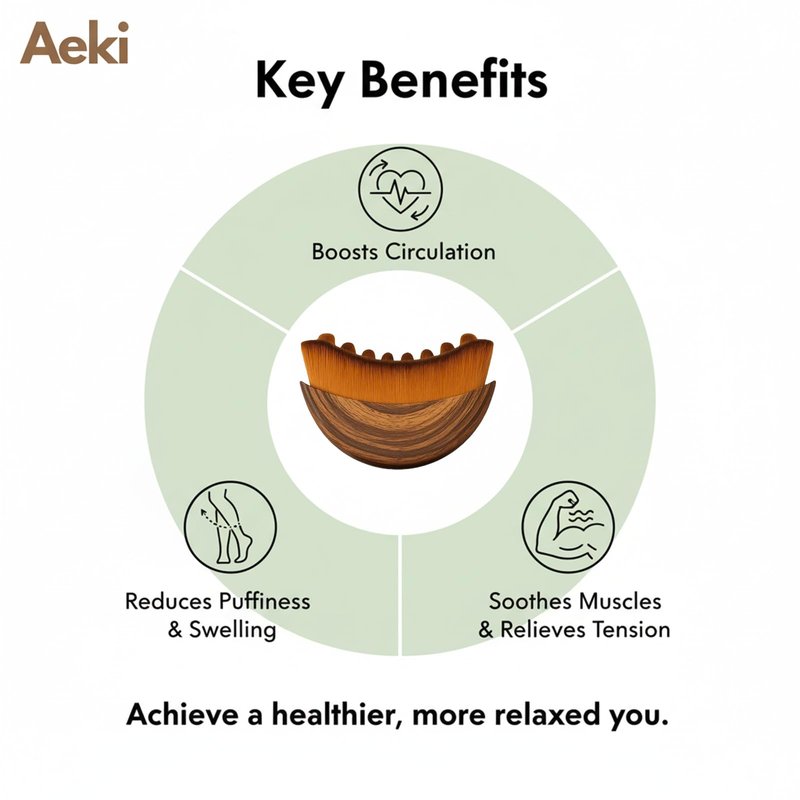 Aeki Lymphatic Contour Face Brush - Lymphatic Drainage Massager, Dry Facial Gentle Beauty Tool - Chin & Jawline Sculpting - for All Skin