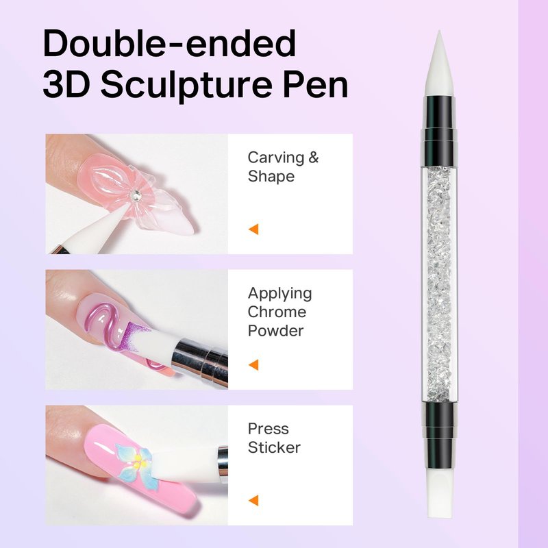 MIZHSE 30g 3D Gel Nail Art Clear Sculpting Gel Non-Sticky Molding Gels for Nails Sculpting U V LED Soak Off Gels Polish with Nail Art Pen Nail Design Home Manicure