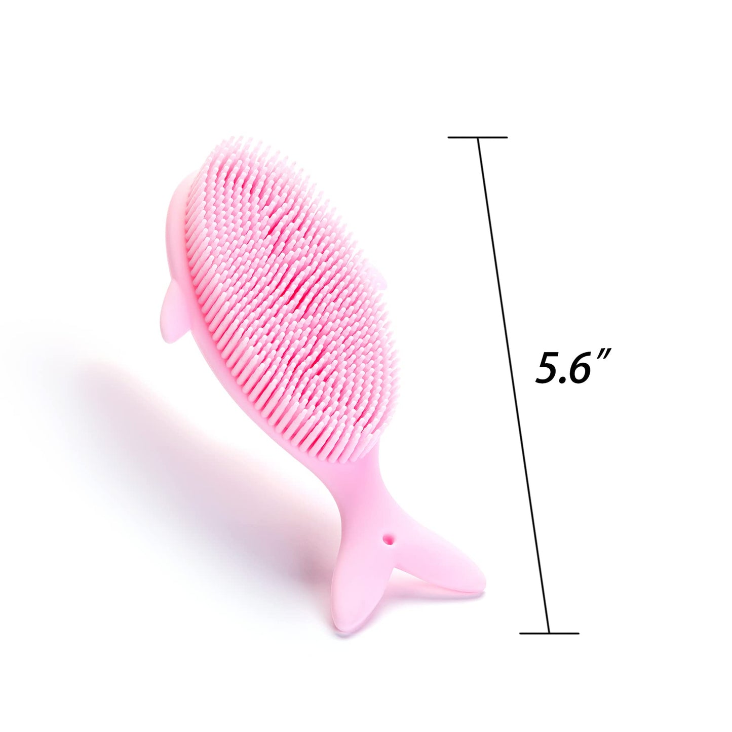 Premium Sensory Brushes for Kids or Autism,Soft Silicone Body Scrubber,2 in 1 Sensory Room Occupational Therapy,Silicone Loofah,Pets Shower Brush Bath Brush Shampoo Brush(Whale-Pink)
