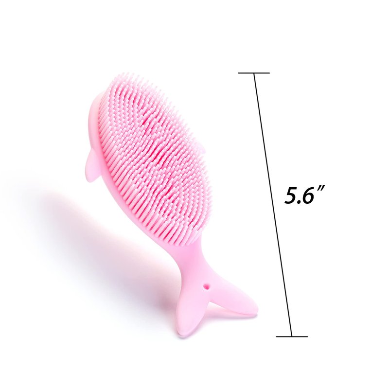 Premium Sensory Brush for Kids or Autism,Soft Silicone Body Scrubber,2 in 1 Sensory Room Occupational Therapy Sensory Brushes,Silicone Loofah,Pet Shower Brush Bath Brush Shampoo Brush(Whale-Yellow)