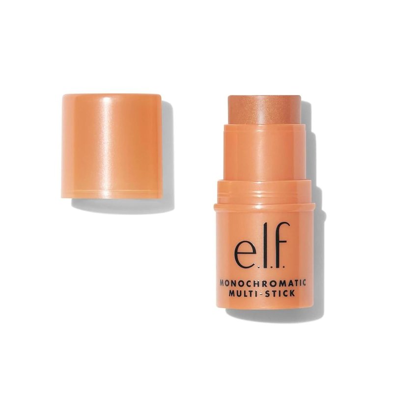 e.l.f. Monochromatic Multi Stick - Creamy Blendable Color for Eyes, Lips & Cheeks | Glowing Mango, 0.17 Oz