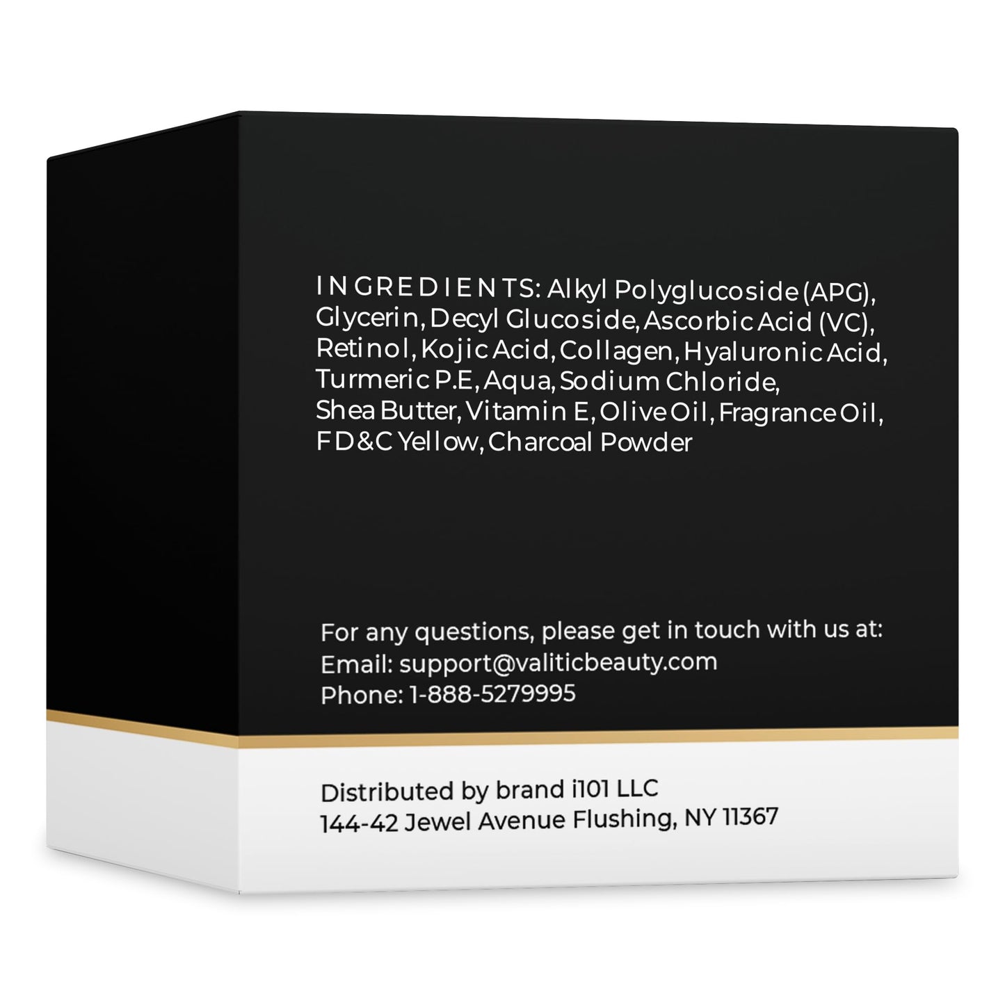 VALITIC Charcoal Kojic Acid Turmeric Black Soap Bar Dark Spot Remover for Body or Face Wash - 2 Pack