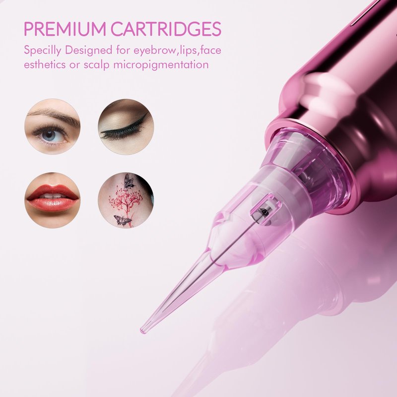 BIOMASER PINKY Pro Tattoo Cartridge Needles, 3RL Tattoo Cartridges Round Liner, 20 count Professional Disposable Tattoo Needles with Membrane for Tattooing Permanent Eyebwow,lip,Hair Scalp(1003RL)