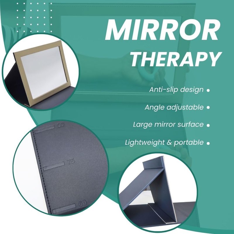 QEAHZ Mirror Therapy for Hand Stroke Recovery - Foldable & Adjustable, for Phantom Limb Pain