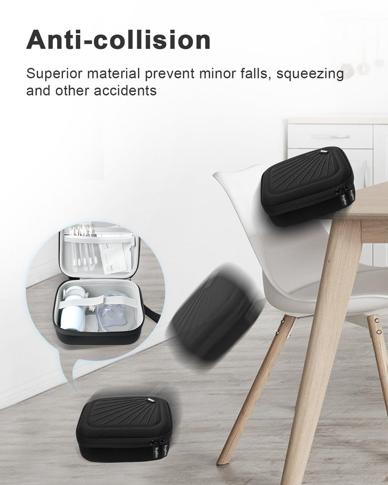 Krypthos Carrying Case Compatible with Compact Portable Handheld Inhaler Nebulizer or Asthma Inhaler for Adults and Kids, Inhaler Spacer Bag, Compact Medical Holder Case (Black)