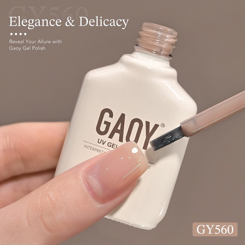 GAOY Jelly Gel Nail Polish, 16ml Sheer Translucent Soak Off Gel Polish, UV Light Cure for Nail Art DIY at Home, GY560 Haute Nude