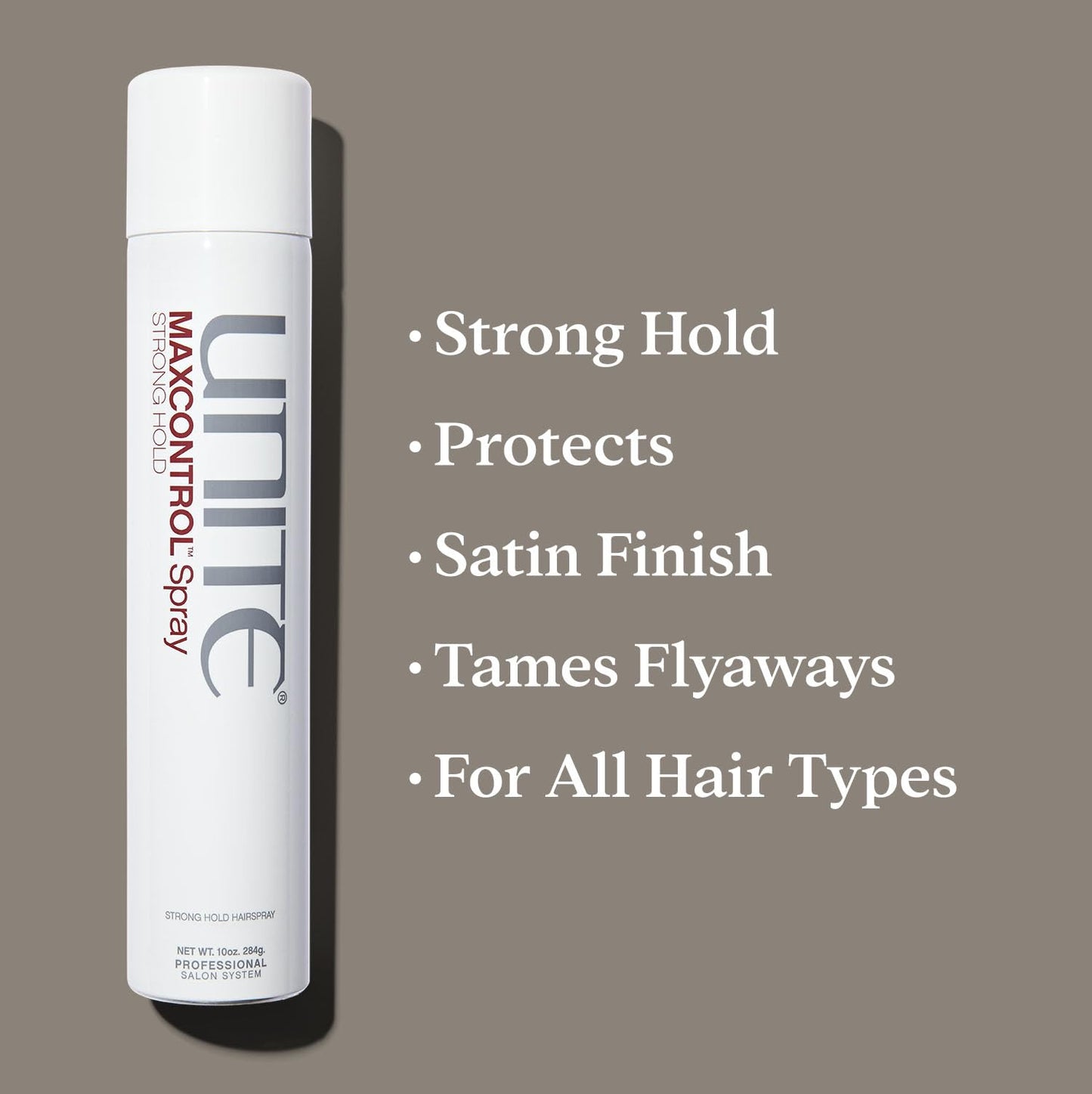 UNITE Hair – MAXCONTROL Hairspray – Strong Hold Styling Spray with Workable, Brushable Control – Flake-Free Finish – Thermal Protection – 10 Oz