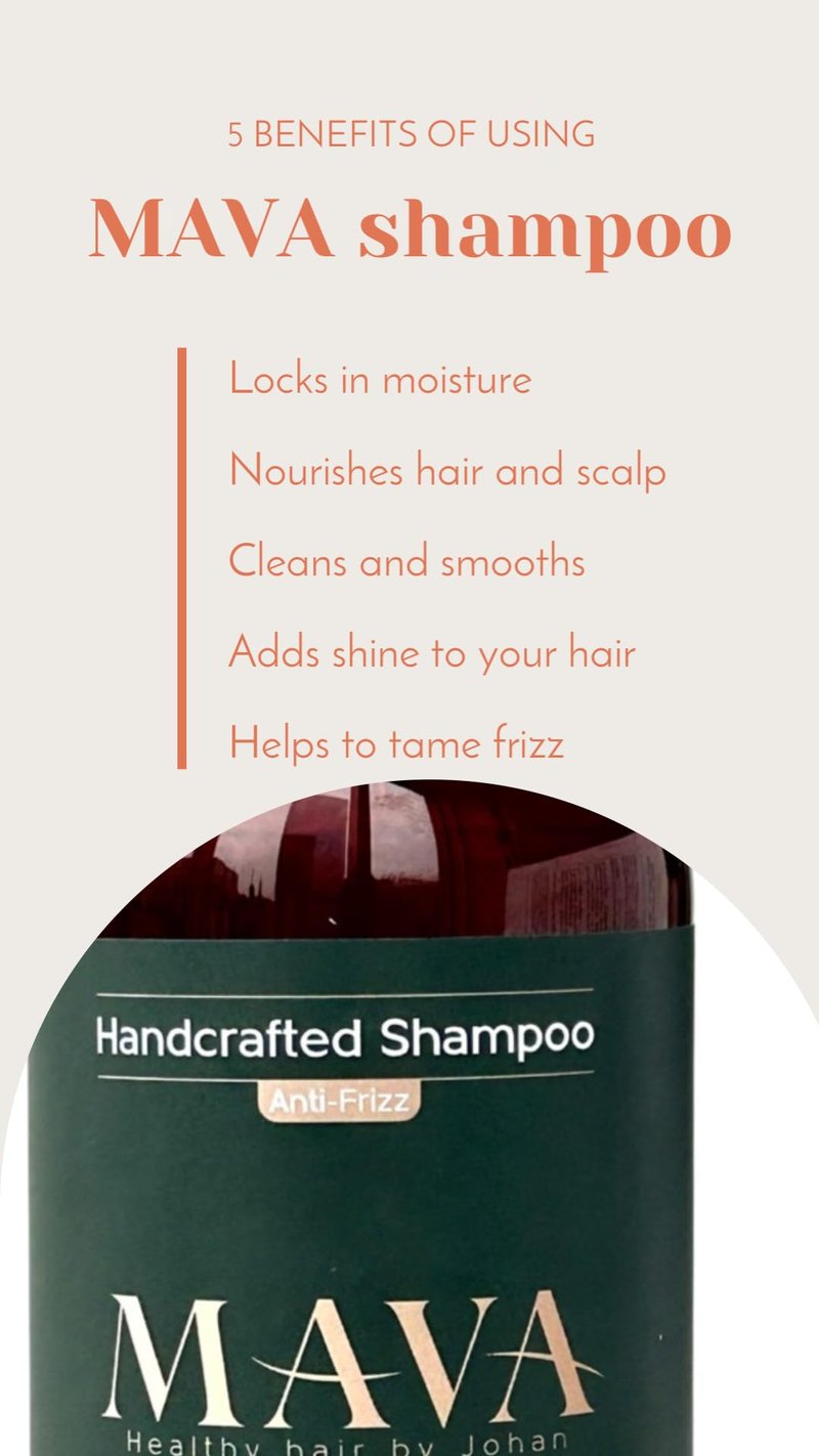 Mava Anti-Frizz Handcrafted Shampoo with Keratin & Bamboo Extract, Superior Smoothing 16oz.