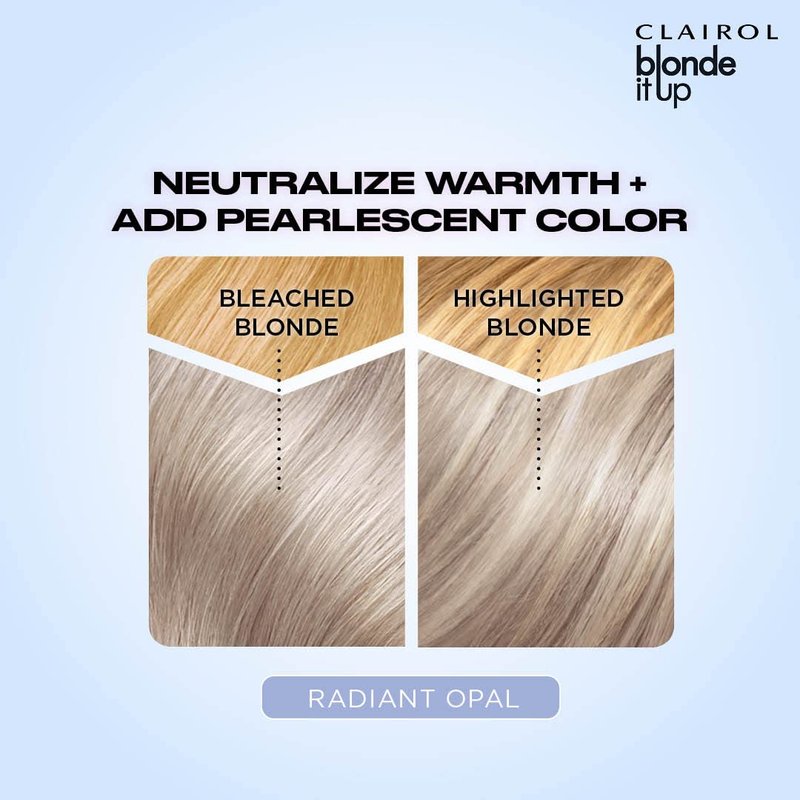 Clairol Blonde It Up Crystal Glow Toners - Demi-Permanent Hair Dye for Radiant Opal Color | Ammonia-Free | Neutralizes Warmth