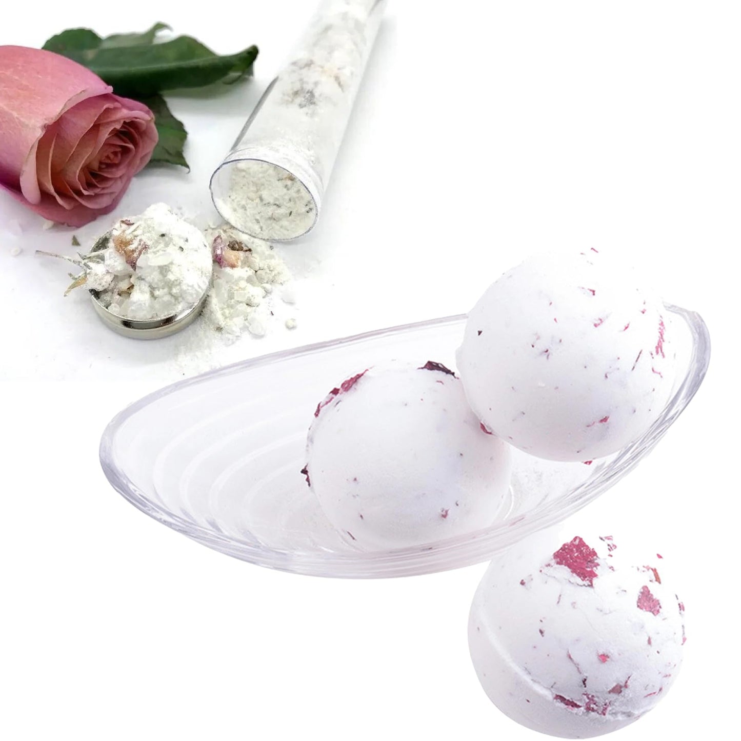 Fumgranth Bath Bombs for Women Spa Gift Set with Rose Milk Essential Oils Sea Salt Moisturizing Relaxing Birthday Gift for Her Bubble Bath Skincare Relaxation Aromatherapy Gifts Time Essentials