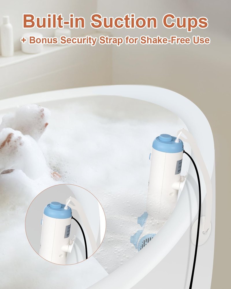 KokoSelene Bath Jets for Tub, Portable Bath Spa for Bathtub with Dual Hydro Jets, Bathtub Spa Machine Creates Soothing Bubbles for Daily Relax at Home Use (Blue)