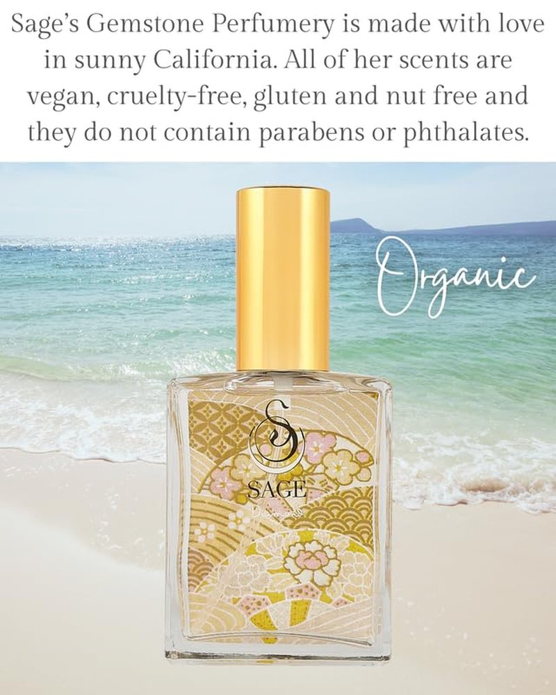 Sage Diamond Spray Perfume - Lily & White Musk Essential Oils | 2oz Travel Size Fragrance for Women