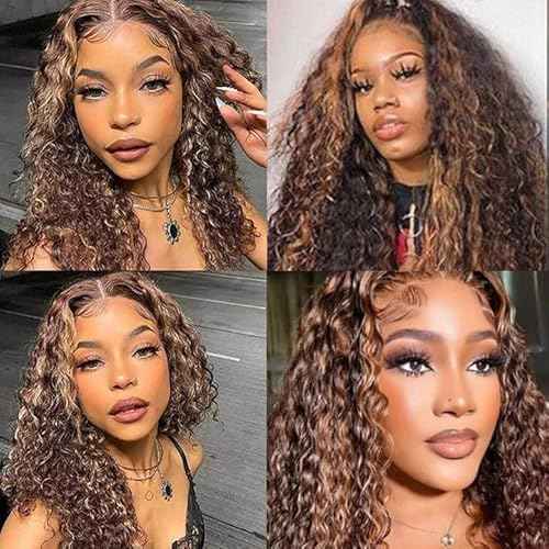Brown Bundles Human Hair 18 20 22 Inch P4/30 Water Wave 3 Bundles Brazilian Virgin Remy Hair Double Weft Weave Human Hair Extensions
