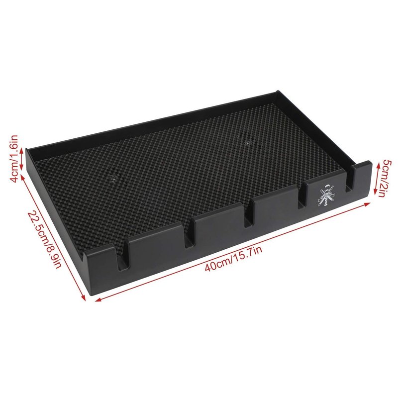 Segbeauty Barber Clipper Tray, Holder and Rack, Anti-Slip Black Salon Organizer, Razor Case, 5 Notches Professional Hair Trimmer Holder, Hairdresser Stylist Barbers Tools Box