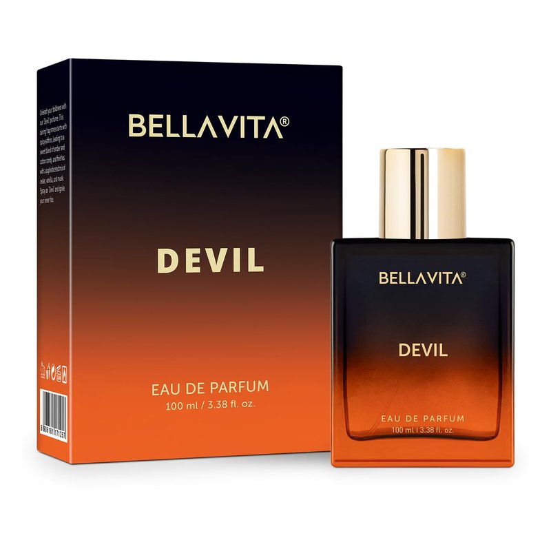 Bellavita Luxury Devil Eau de Parfum | 100 ml (3.4 fl.oz.) | Perfume for Men and Women | Oriental Spicy, Saffron, Amber, and Cedar Notes | Long Lasting Unisex Fragrance