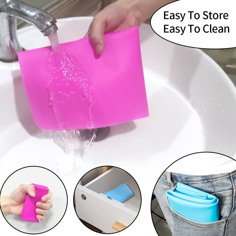 Silicone Mat, 15.7" x 11.8" Silicone Mats for Crafts, 2 Pack Nonstick & Nonslip Large Silicone Mats for Resin Crafting Art Painting Mat Jewelry Resin Molds Casting Molds Mats Supplies, Rose Red&Blue