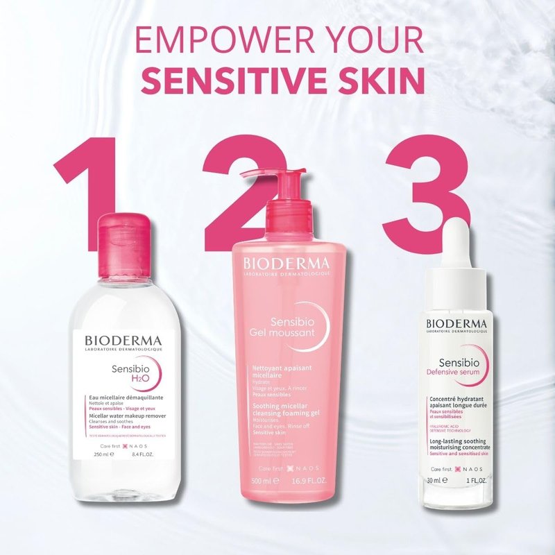 Bioderma Sensibio H2O Micellar Water - Gentle Makeup Remover for Sensitive Skin | Fragrance-Free, No Rinse