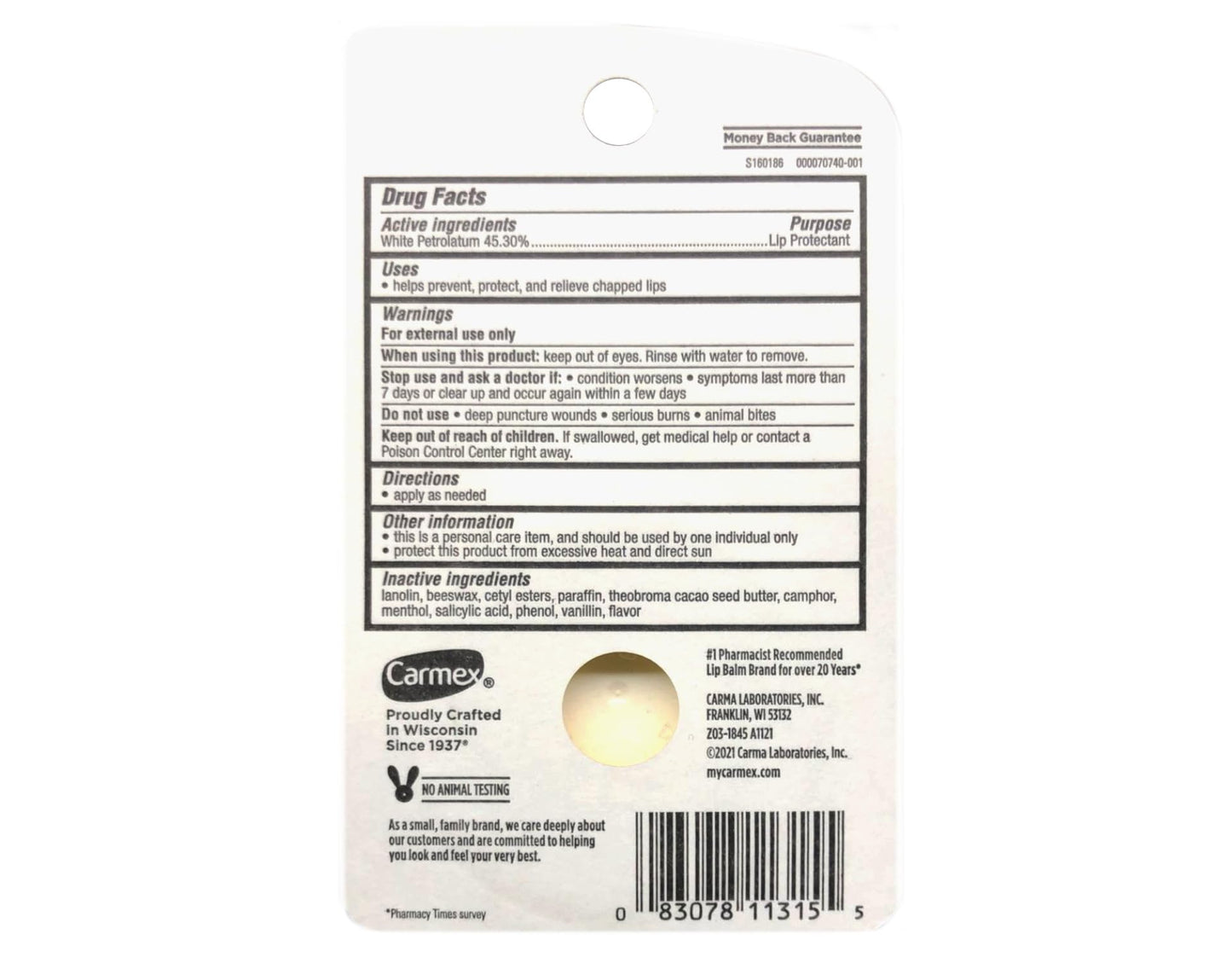 Carmex The Original Lip Balm, .25oz