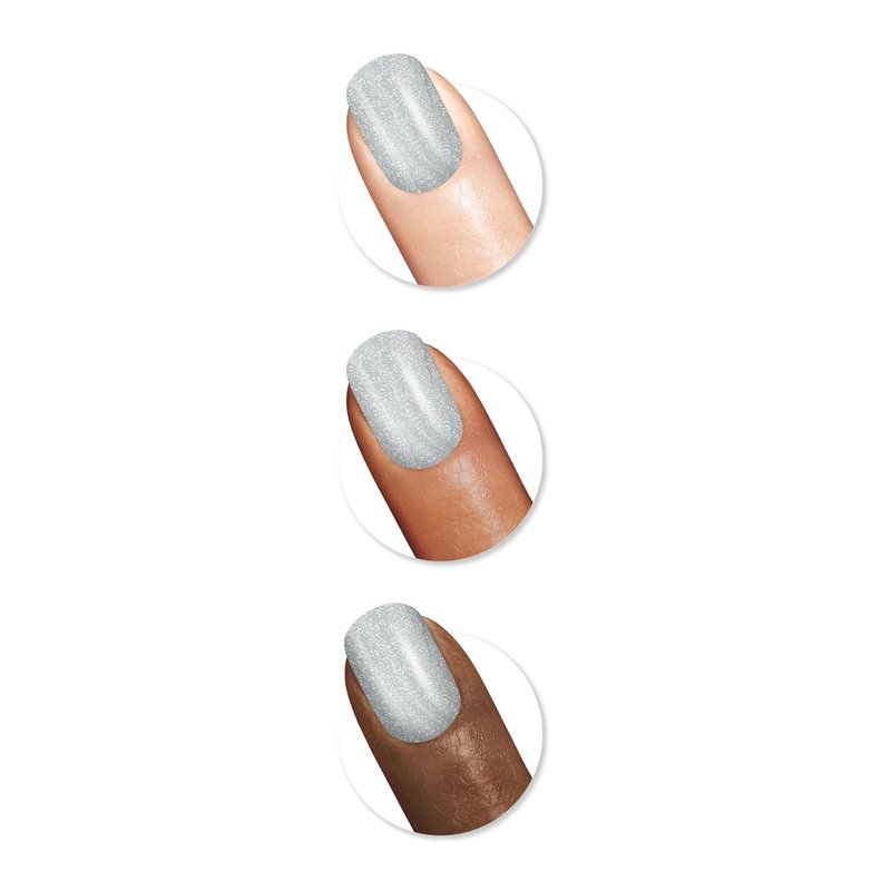 Sally Hansen Insta-Dri Nail Polish - Quick Dry, Long-Lasting Shine | Opaque Glitter | 726 Giving KISSES, Light Gray