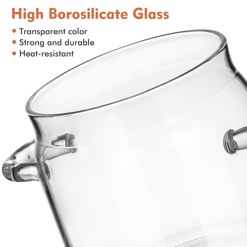 Hemoton Glass Stewing Pot with Lid,350ml/11oz Heat-Resistant Transparent Glass Pot,Clear Simmer,High Borosilicate Cooking,Anti-Scalding Stewing for Soup, Noodles, Milk, and Tea