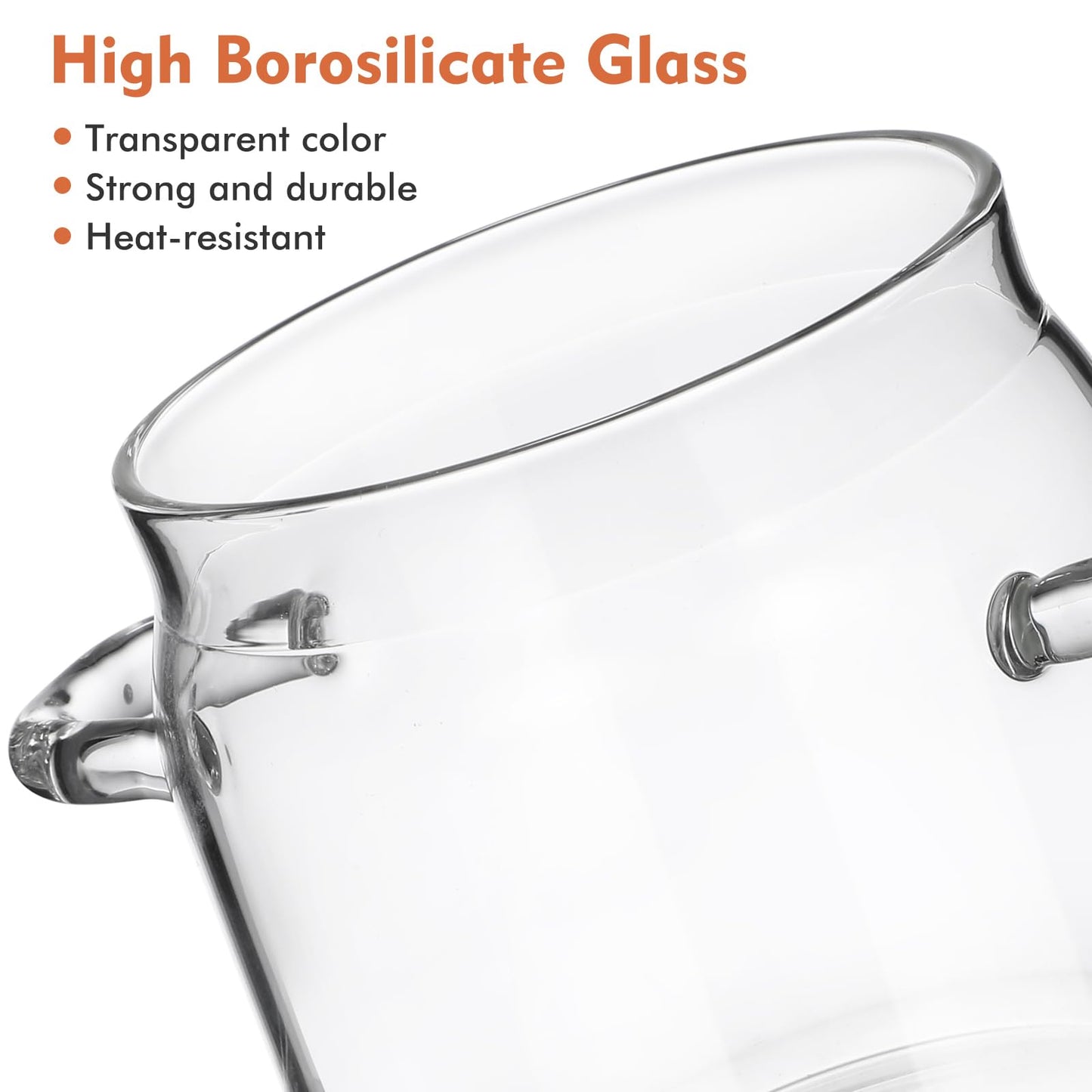 Hemoton Glass Stewing Pot with Lid 12Oz Borosilicate Heat-Resistant Soup Pot for Steamed Eggs Bird S Nest Kitchen Cookware Transparent Steam Bowl