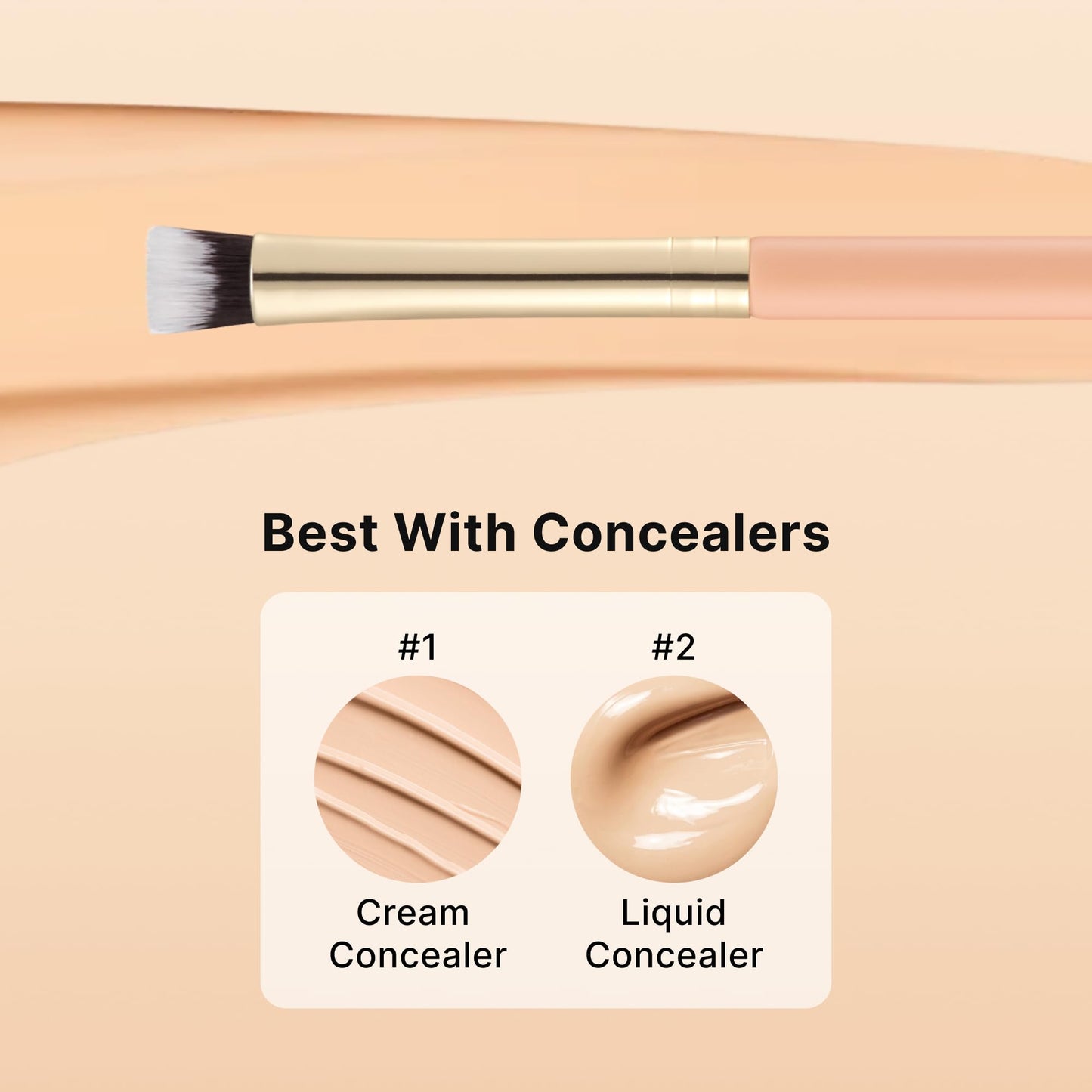 THE TOOL LAB 239 Spot Cover Concealer Brush, Flat Makeup Brush for Spot Coverage and Under Eye, Works with Cream and Liquid Concealers, Professional Kbeauty Makeup Tool