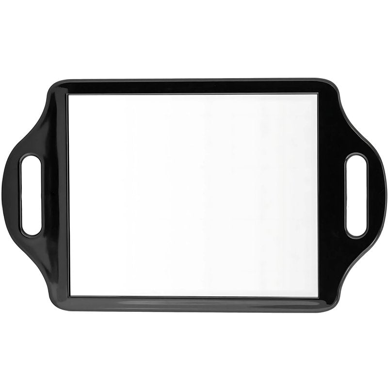 Mirrorvana XLarge Barber Hand Mirror with Double Comfy Handles, Professional Handheld Mirror for Salon and Barbershop (14” x 8.5”)